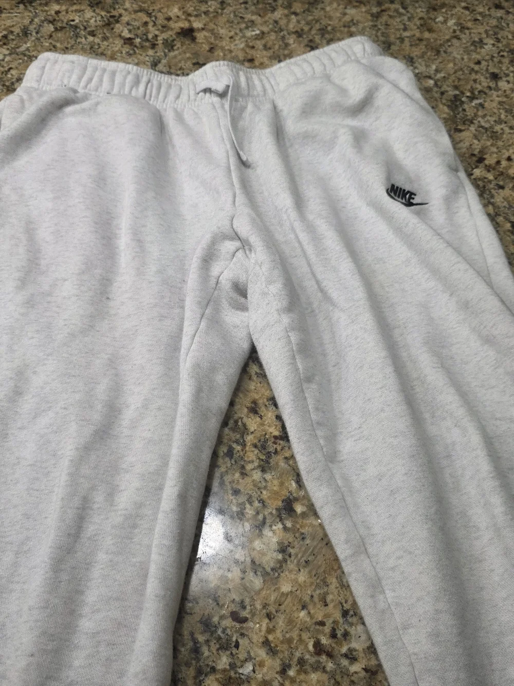 Nike Kids Light Heather Gray Joggers with Black Logo